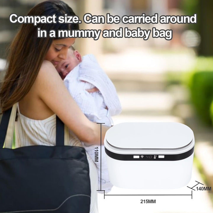 Baby Wipes Warmer,  Wet Wipe Warmer for Babies, Wet Wipes Dispenser Box with Night Light, Fast & Even Heating, 5 Levels of Temperature Adjustment, Temperature Display for Home Car Large Capacity