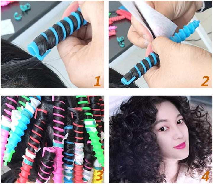 26 Pieces 6Inch Spiral Hair Perm Rod Colorful Plastic Long/Medium Hair Barber Hairdressing Styling Curling Perm Rod No Heat Hair Curlers for Women Girls