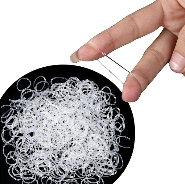 250X Clear Elastic Ponytail Holders, Ties, Small