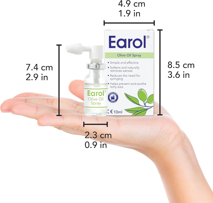 Olive Oil Ear Wax Removal Spray, Clinically Proven, Reduces Need for Syringing, Metered Dose, 1 Pack of 10Ml Oil Spray Bottle