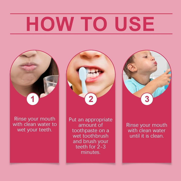 Kids Hydroxyapatite Toothpaste,Probiotic Teeth Whitening Toothpaste,Strawberry Enamel Protection for Children 2+