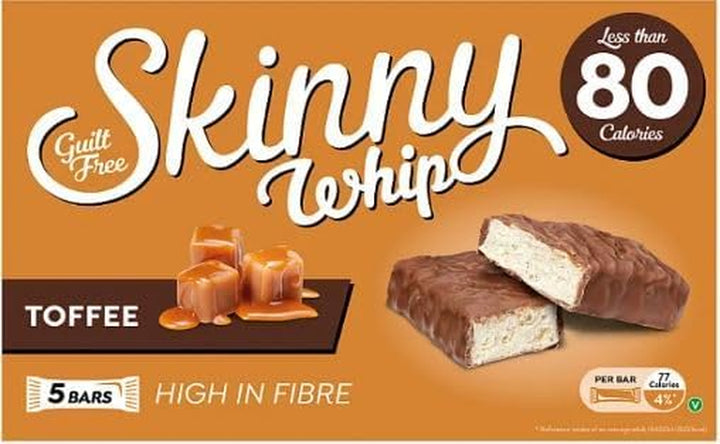 Skinny Whip Bars Toffee 5X20G X3 Packs and Kitchenfella Top 10 Movie Treats