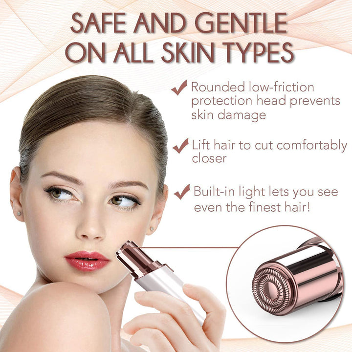 Facial Hair Remover for Women,Hair Removal Device Rechargeable,Epilator for Women for Face Included 2 X Replacement Heads,Painless Lady Shavers,For Lip,Mustache, Chin