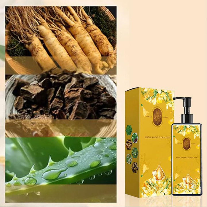 Nourishing Plant-Based Hair Color,Long-Lasting Floral Dye, Even and Natural Gray Hair Coverage, Softens and Adds Shine,Plant-Based Formula for Men & Women - Instant Effect (Natural Black)