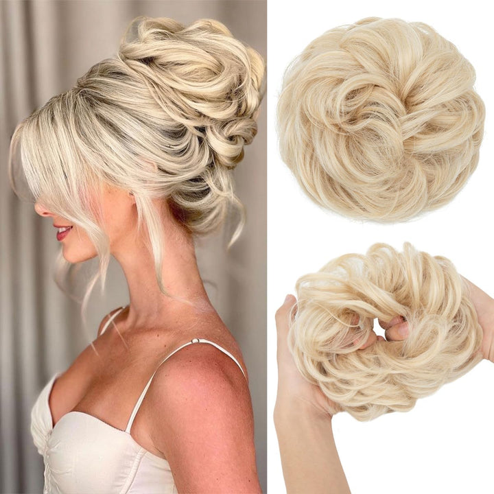 Messy Bun Hair Piece for Womens Synthetic Scrunchies Buns Extension Hairpieces Updo Pony Tail Dirty Blonde