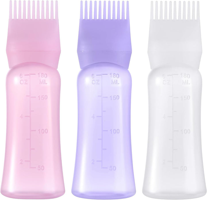 Root Comb Applicator Bottle 180Ml Hair Oil Applicator for Hair Dye, Hair Oiler Comb Bottle with Graduated Scale