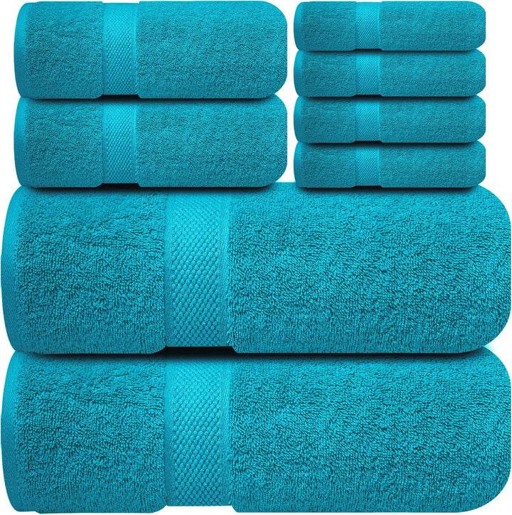 - 12 Pack Face Cloths |30X30 Cm| 100% Cotton Wash Cloths - Ultra Soft & Highly Absorbent Fingertip Towels for Spa, Gym, Hotel & Bathroom |Eloquent Blue|