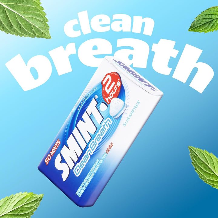 Sugar Free Mints – 2 Hour Clean Breath, 50 XXL Peppermint Flavour - 12 Tins