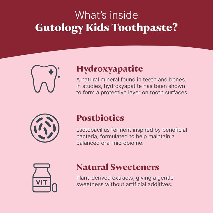 Kids Hydroxyapatite Mineral Toothpaste 75Ml Fluoride Free Toothpaste Microbiome Friendly Suitable for Sensitive Teeth & Children - Wild Strawberry Flavour