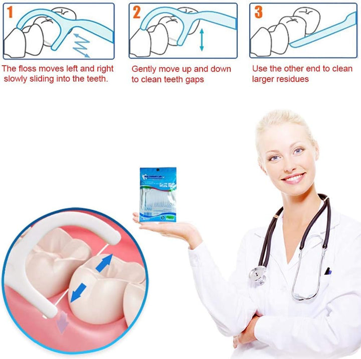 Floss Sticks Dental Floss Picks Complete Clean,2 in 1 Dental Toothpick Polyethylene Resistant Dental, Cardamom（30Pcs）