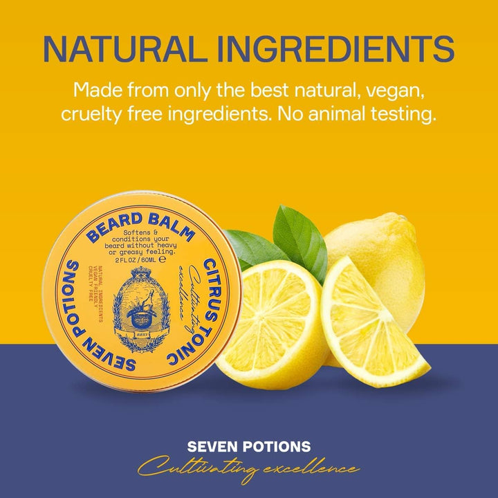 Beard Wax for Men — Medium Hold Styling Wax to Shape and Nourish Your Beard — All-Natural, Vegan, Cruelty Free — Citrus Tonic (30 Ml)
