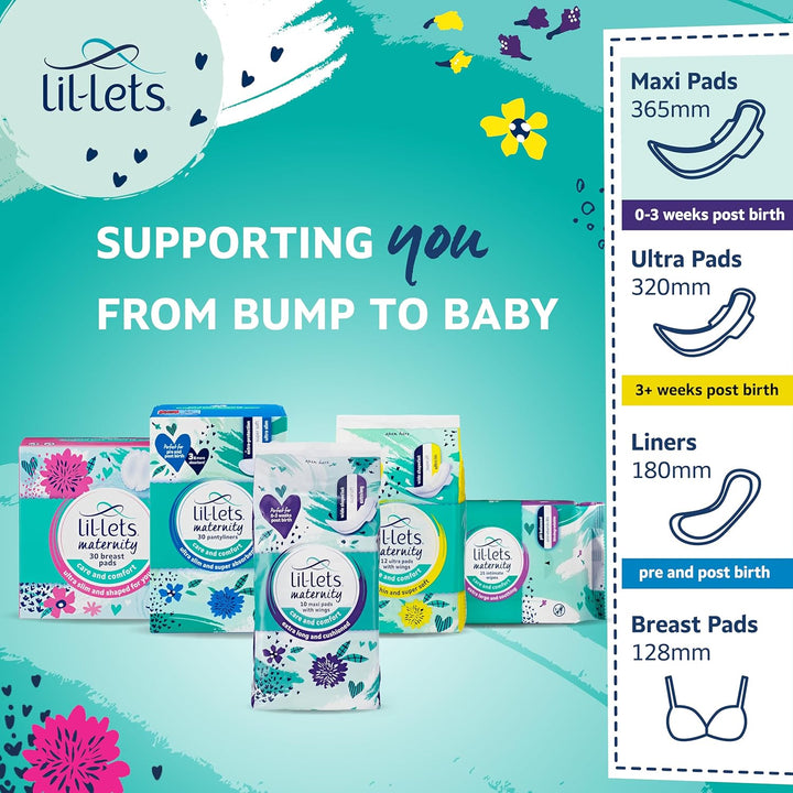 Maternity Pads | 10 X Extra Long Maxi Thick Pads with Wings