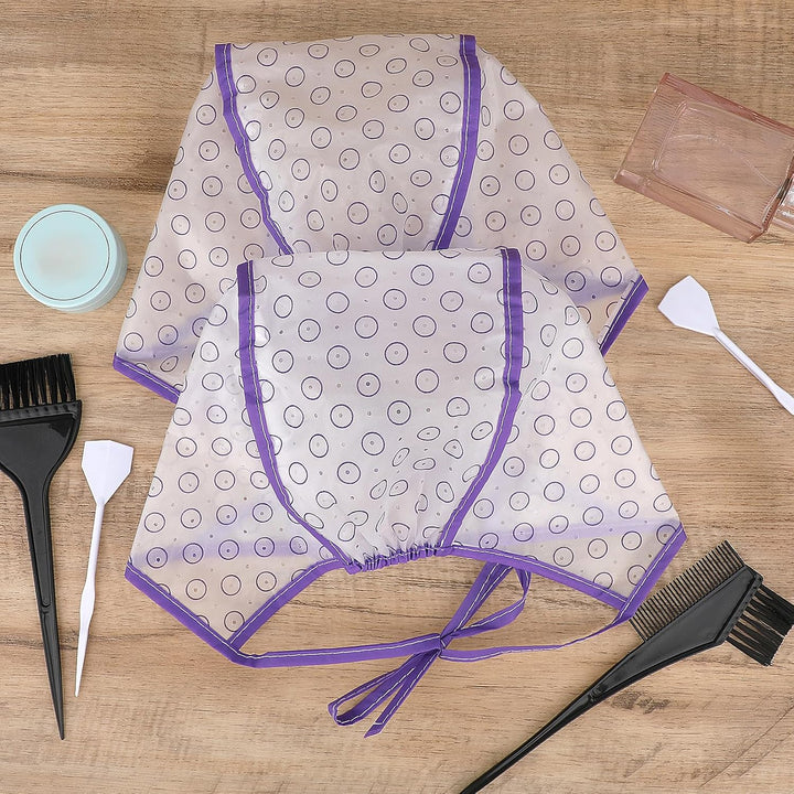 2 Sets of Hair Coloring Kits, Hair Highlighting Caps, Hair Dye Cap Disposable Hair Art Frosting Cap with Plastic Crochet Hook, and Hair Dye Brushes for Salon Hair Dyeing Hairdressing (Purple)