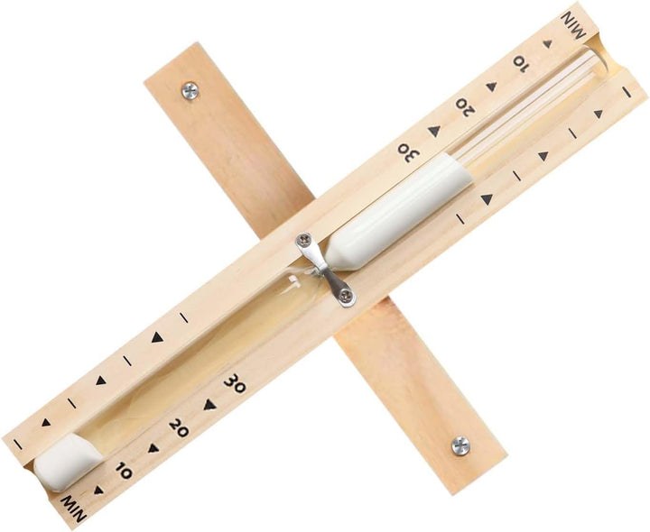 30-Minute Wooden Sauna Hourglass Timer - Rotating Sand Clock with Heat-Resistant Design for Sauna & Spa, Gym, Yoga, Bathroom | Wall-Mountable | Premium Glass & White Sea Sand