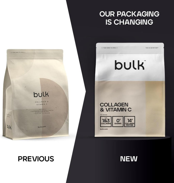 Collagen Powder with Peptides and Vitamin C | Hydrolysed Bovine Collagen | High-Protein Supplement for Use in Smoothies, Shakes & Recipes | Joint & Skin Routine | Unflavoured | Easy Mixing | 500G