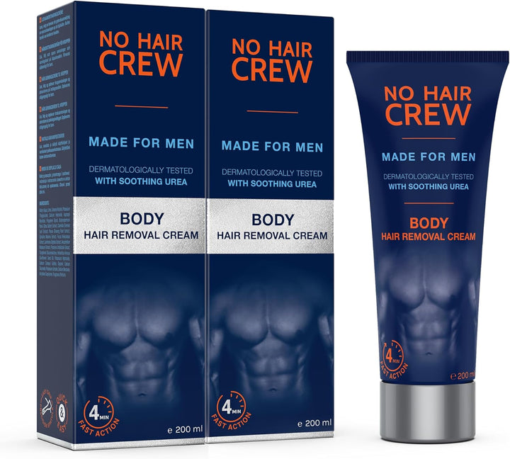 Body Hair Removal Cream for Men Pack of 3 (3 X 200 Ml) – for Chest, Back and Underarms – Gentle and Effective Depilation without Cuts or Razor Burn