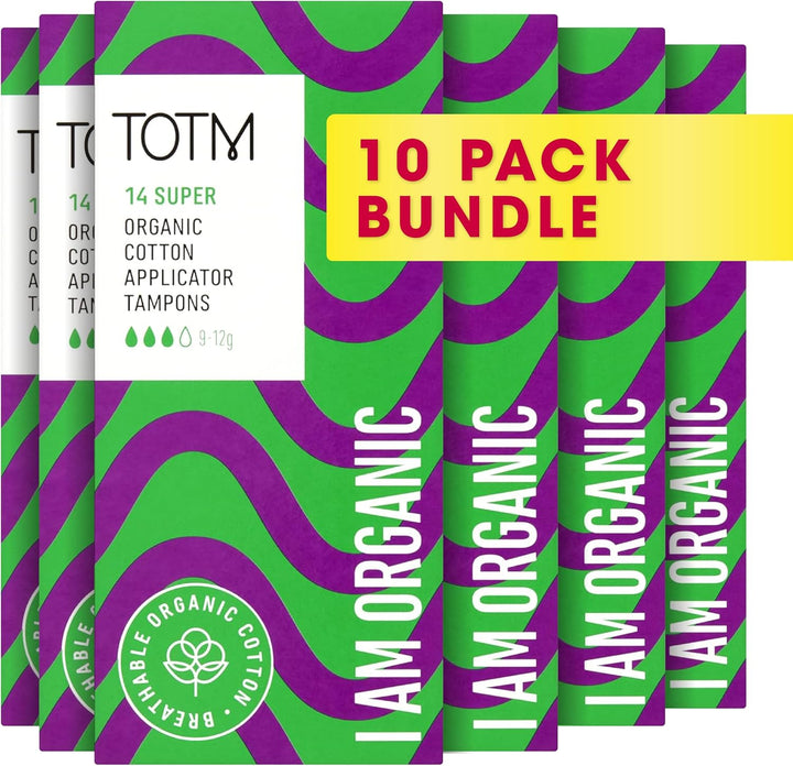 Organic Tampons with Biodegradable Cardboard Applicator | Medium Pack of 16 | Made from Cotton | Soft & Sustainable Natural Tampons for Leak-Free Comfort