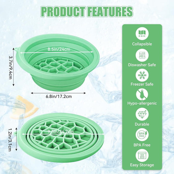 Silicone Ice Face Bowl, Foldable Facebowl with Built-In Icetray, Quick Cooling for Puffiness Relief, Soothe Skin, Bathroom Accessories, Home Travel Use(Red)