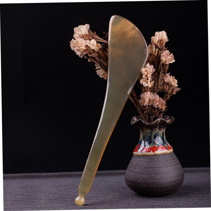 Yak Horn Gua Sha Board Lightweight Facial Massage Tool for Face and Eye Area Smooth Surface Scraping Plate to Promote and Relax Tendons Compact for Travel And