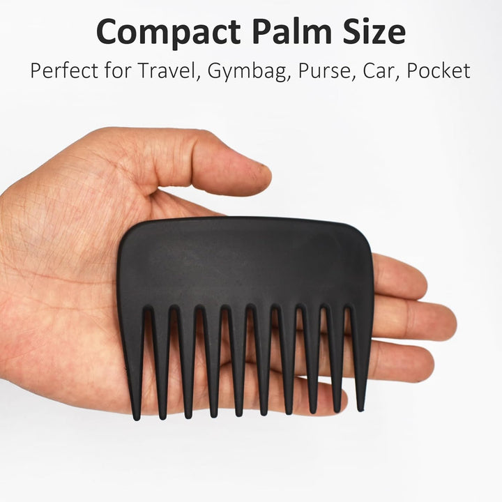Professional Streaker Combs, anti Static Wide Tooth Hair Styling Detangling Comb Compact Palm-Sized No Handle Afro Comb for Men Women Curly Wavy Wig Salon Barber Home Office Travel Purse (1)