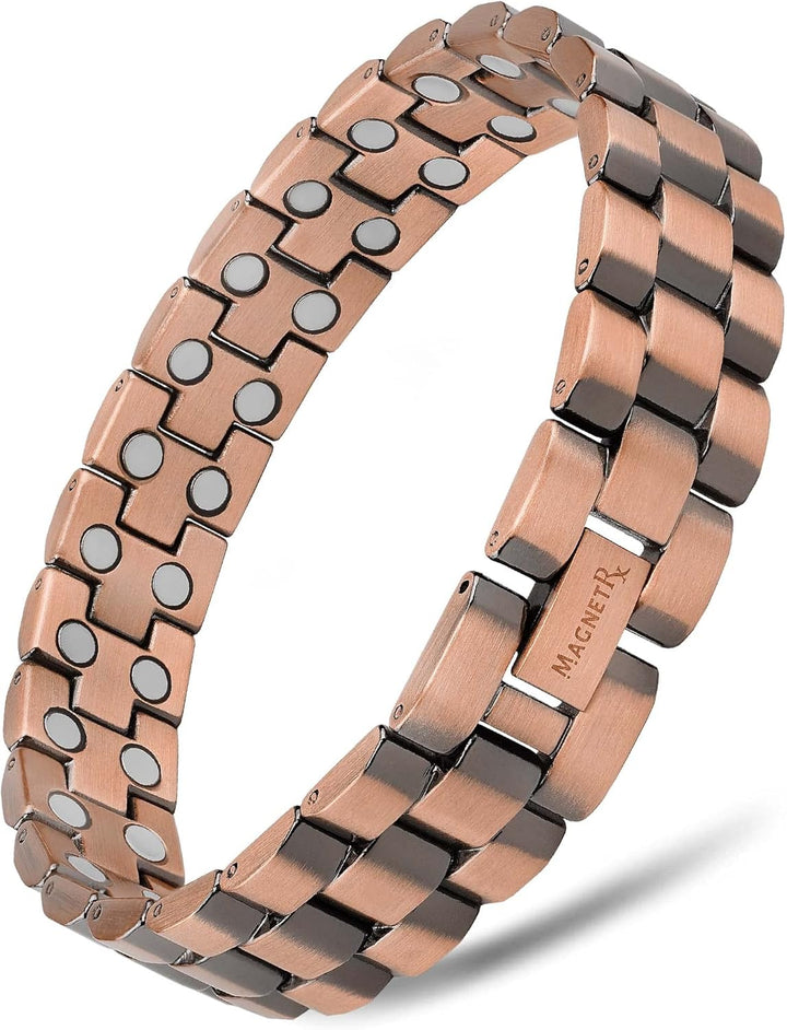 ® Magnetic Copper Bracelet for Men - Ellipsemax 5X Strength 5,000 Gauss Magnets - Designed in USA & Patent Approved - Premium Mens Copper Bracelet with Adjustable Length