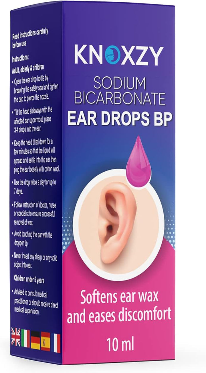 Sodium Bicarbonate Ear Wax Removal Drops, Clinically Tested Ear Drops, Ear Wax Softener for Clogged Ear Relief and Swimmer’S Ear - 10Ml (Pack of 3).