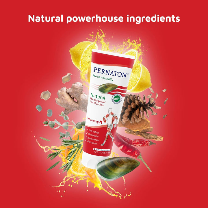 Natural Warming Gel for Muscle Massage, Green Lipped Mussel Gel Supports Natural Muscle Relaxation, with Original Perna Extract, 125Ml