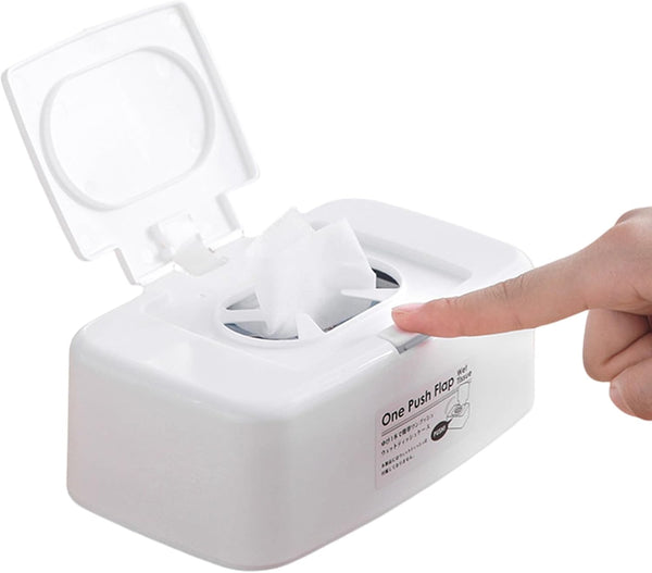 Baby Wipes Dispenser, Push Button Portable Wet Wipes Dispenser Box Strong Seal Toilet Wipes Dispenser Box, for Keeping Wipes Fresh