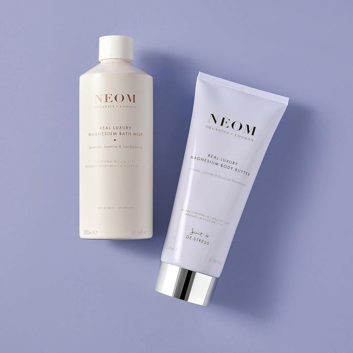 Real Luxury Magnesium Bath Milk, 300Ml I 100% Natural Lavender, Jasmine and Sandalwood I Milky Texture I Relaxing I Soothing I Relieve Sore and Tired Muscles.