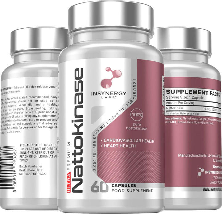 Nattokinase 2,000FU High Strength (Japan Sourced) Fermented Natto Ultra-Premium Grade 3Rd Party Tested (Sourced from Japan) Nattokinase Supplement, 60 Vegan Capsules