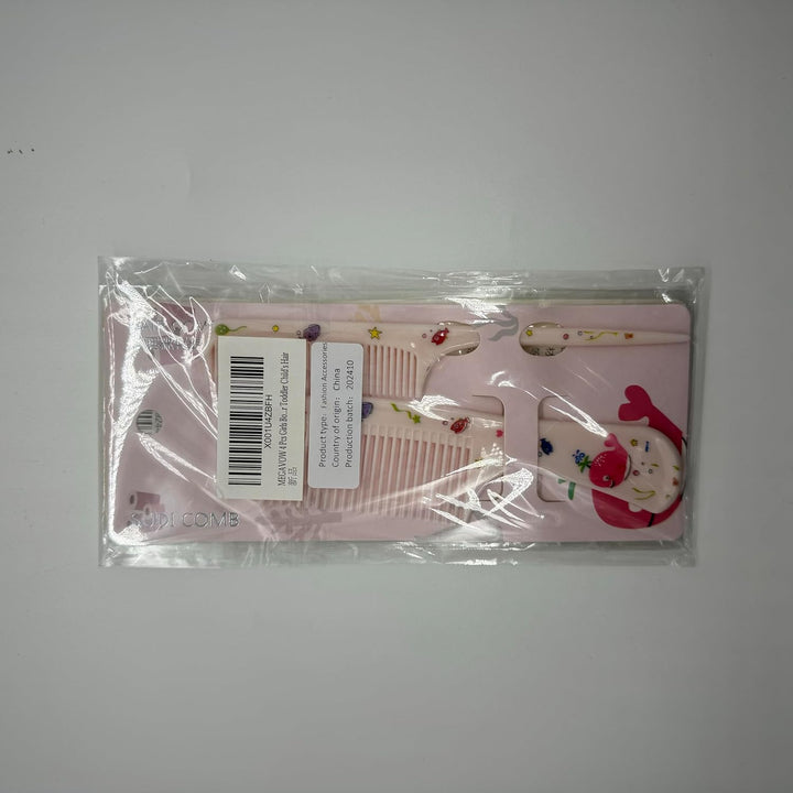 4 Pcs Girls Boys Hair Brush and Comb Set, Cute Styling Childrens Comb Hairbrushes Hairdressing Rat Tail Brush for Toddler Child'S Hair