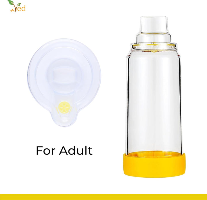 Inhaler Spacer Anti-Static Spacer Device, Inhaler Chamber, Use with Metered Dose Inhaler, BPA and Latex Free for Adult.(Yellow)