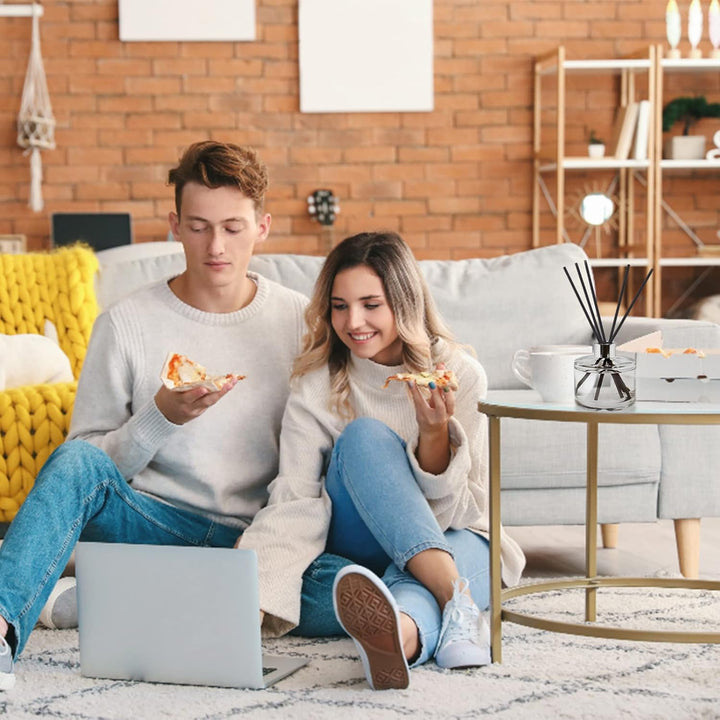 50Pcs Diffuser Sticks - Black Rattan Reed Diffusers for Essential Oils (7.5/19Cm)