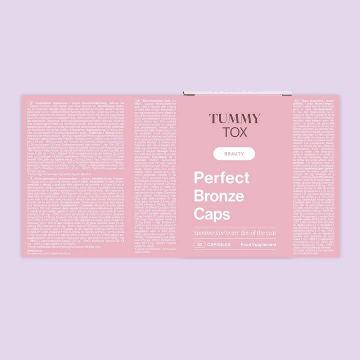 Self Tanning Capsules - Beta Carotene, Hyaluronic Acid, Lycopene, Copper, Selenium, and Vitamins - Perfect Bronze Caps, 30-Day Supply by