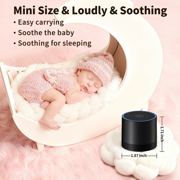 Sound Machine Mini White Noise Brown Noise Machine with 30 Soothing Sounds Loud Speaker Portable Rechargeable Baby Sleep Machine 4 Timers Memory Function for Newborn Kid Adults & Home Travel