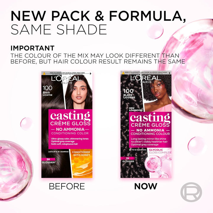 Casting Crème Gloss 600 Dark Blonde: This No-Ammonia, Semi-Permanent Hair Colour Lasts 32 Washes. Enjoy up to 3X Glossier, 4X Silkier, Visibly Healthier Hair with a Luminous Dark Blonde.