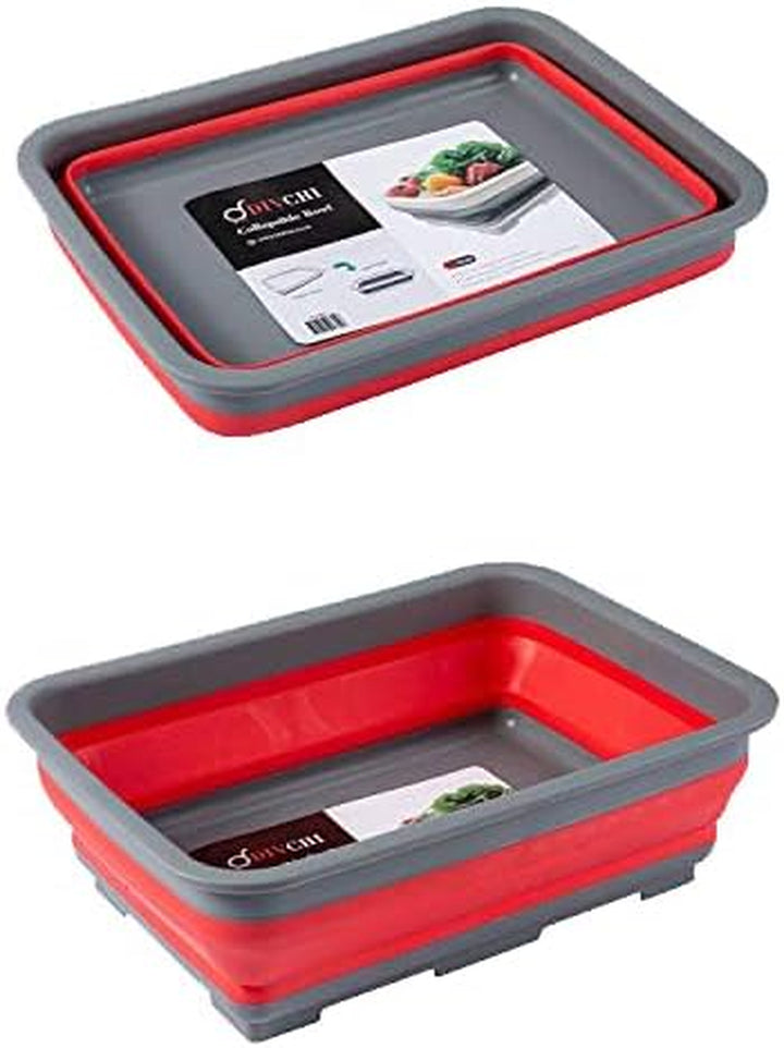 Folding Washbasin Collapsible Washing up Bowl Retractable Portable Thickened Travel Washbasin Wash Foam Foot Travel Outdoor Car Laundry Washing Basin (Grey/White)