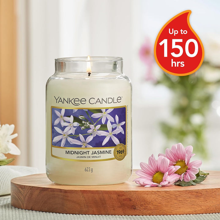 Scented Candle | Midnight Jasmine Large Jar | Long Burning Candles: up to 150 Hours | Perfect Gifts for Women