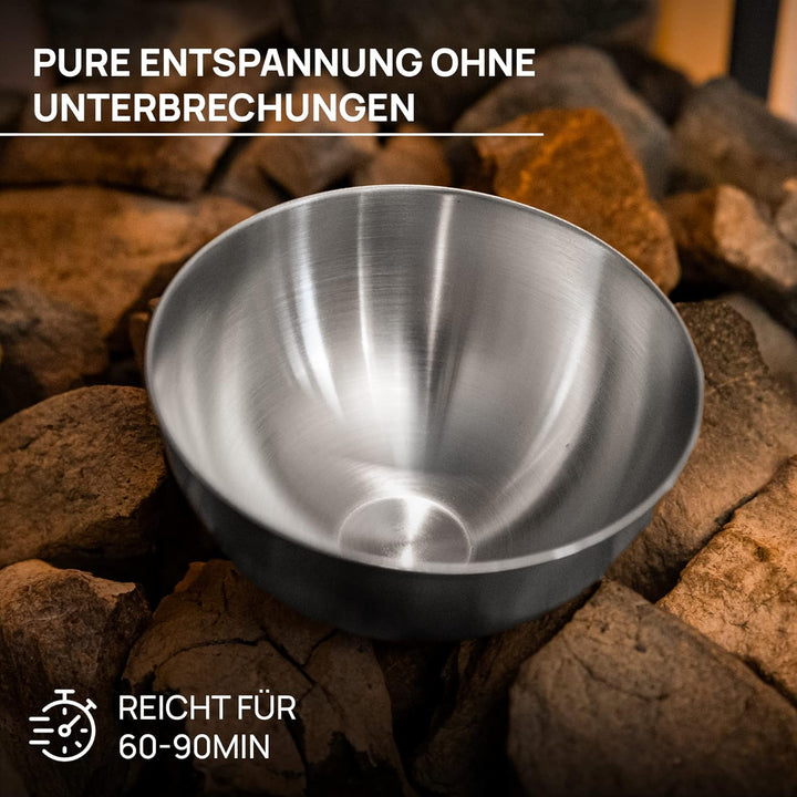 Sauna Evaporator Bowl - Extra Large Diameter 12 Cm - Stainless Steel Bowl for Sauna Crystals and Menthol Crystals - Fireproof Sauna Accessories