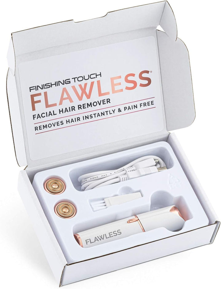 Next Generation Facial Hair Remover, Rechargeable, 2 X Replacement Heads Included, White