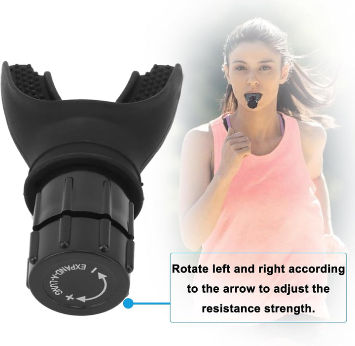 Oxyfit Breathing Lung Trainer - Oxygen Flow Breathing Trainer Lung Exerciser Device Improve Lung Capacity Handheld Lung Expansion Training Tool for Respiratory Therapy (Black)