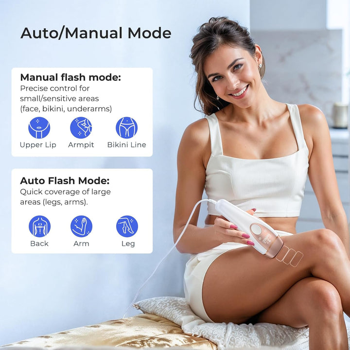 Laser Hair Removal Device with Ice-Cooling System, Painless IPL Hair Removal at Home, 9 Energy Levels, 999,900 Flashes, IPL Hair Remover for Women and Men, Armpits, Bikini Line, Body