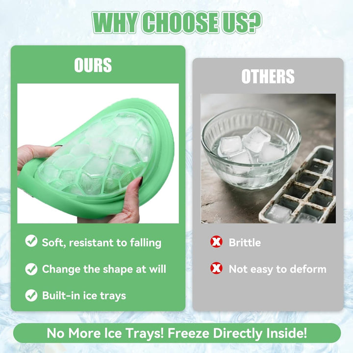 Silicone Ice Face Bowl, Foldable Facebowl with Built-In Icetray, Quick Cooling for Puffiness Relief, Soothe Skin, Bathroom Accessories, Home Travel Use(Red)