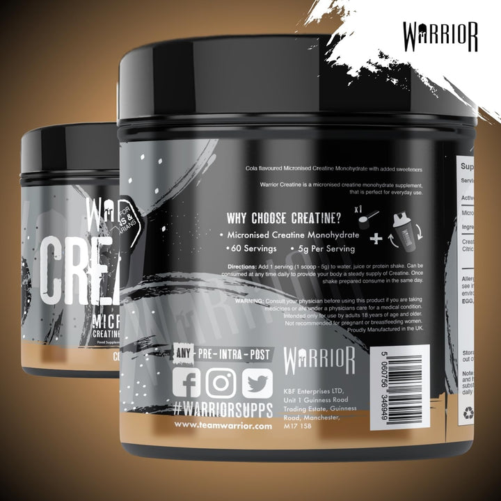 Creatine Monohydrate Powder 300G - Pure Micronised Creatine Powder Supplement - 60 Servings - Vegan - for Men & Women - Pre & Post Workout Strength, Muscle Growth & Recovery (Cool Cola)