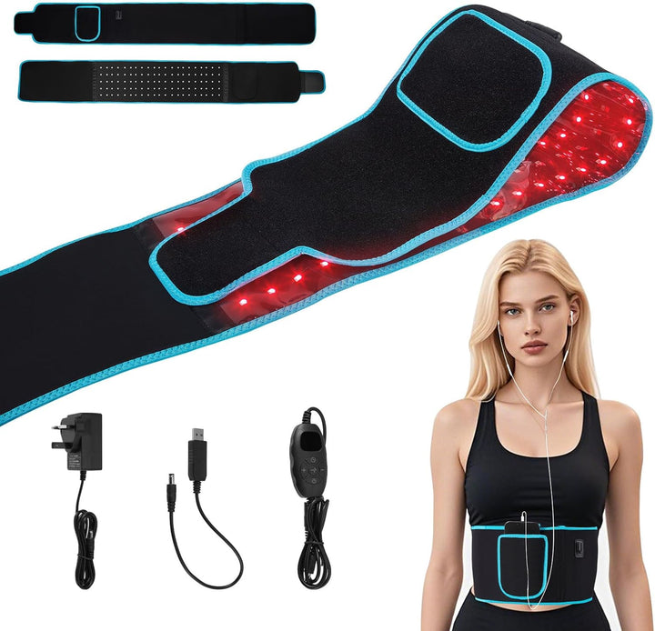 Red Light Belt, 660Nm Red Light & 850Nm Near-Infrared Light Wrap Belt, for Legs, Back, Waist, Shoulders, Neck, Lightweight Wrap Device with Timer Settings for Women, Men