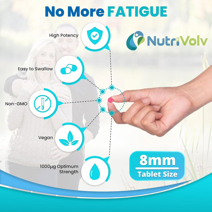 Vitamin B12 1000Mcg - Pure Methylcobalamin - High Strength Vegan Supplement - Supports Immunity, Reduces Tiredness, Improves Energy - 120 Vegan Tablets - 4 Month Supply