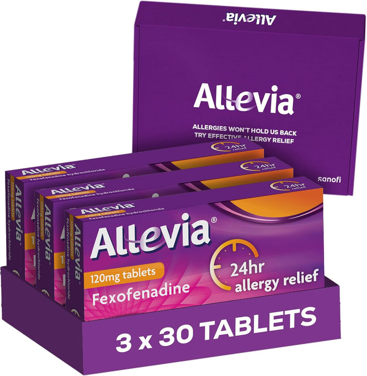 Allergy Tablets | Multipack 90 Tablets | 120Mg Fexofenadine | 24Hr Relief Acts within 1 Hour | Non-Drowsy in Most People | Relieves Hayfever, Pet, Dust and Mould Allergies