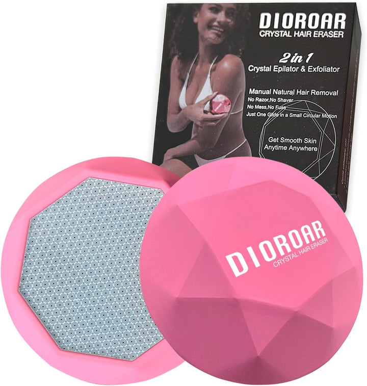 Crystal Hair Eraser for Women,Upgraded Painless Crystal Hair Remover Diamond,Effective Nano Glass Hair Removal Stone Exfoliation without Shaver,Natural Epilator for Silky Skin(Rose Pink)