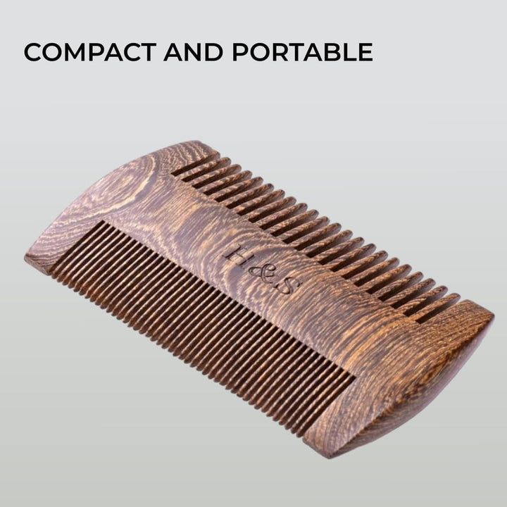 Wooden Beard Comb Moustache Combs - Anti-Static Fine Beard Combs for Men - Small Wooden Hair Comb - Wide Tooth - Grooming Accessories for Men - Facial Hair Care