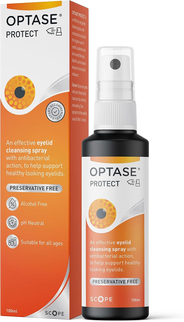 Protect Antibacterial Cleansing Eye Spray – for Daily Protection against Bacteria Overgrowth on Eyelids and Surrounding Skin - Preservative Free - 250 Applications